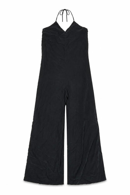 Zara Women Black Wide-Leg Strappy Jumpsuit Size S Lightweight