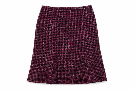 Debenhams Women Purple A-Line Tweed Skirt Size 12 Wool Blend