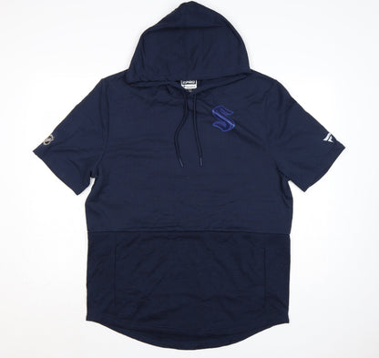 Fanatics Men's Blue Short Sleeve Pullover Hoodie Size L