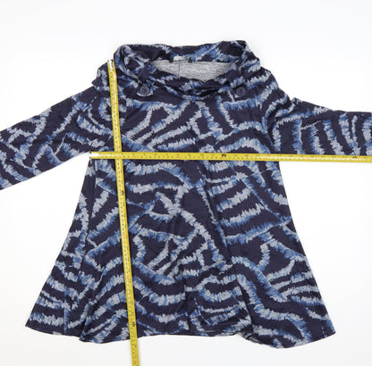 Roman Women’s Blue Abstract Cowl Neck Tunic Top Size 12
