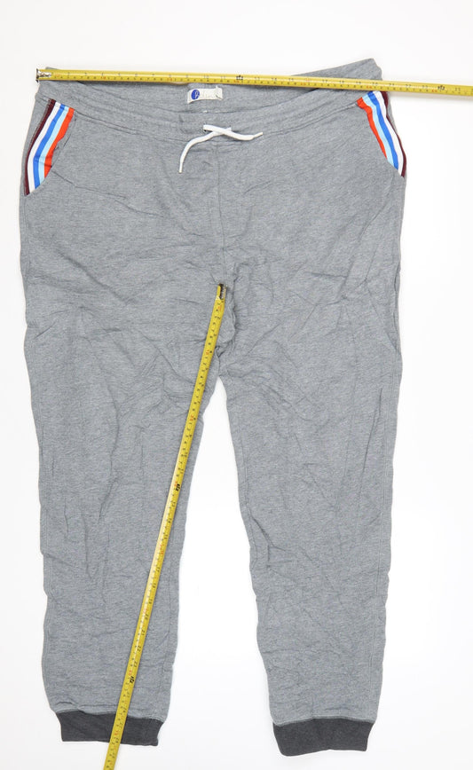 Boden Men's Grey Cotton Jogger Trousers XL Comfortable Casual