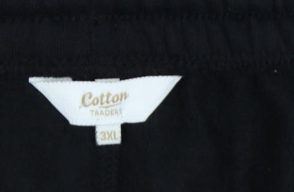 Cotton Traders Men's Black 3XL Sweatpants Elastic Waist Jersey Trousers