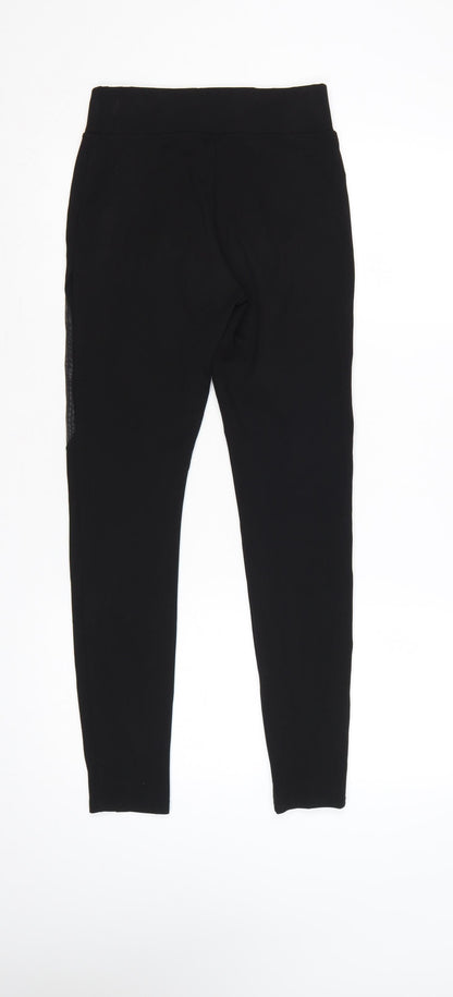 Miss Selfridge Women Black UK 8 Ankle Leggings Polyester Blend