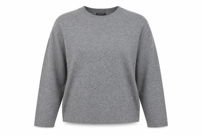Stradivarius Women’s Grey Cotton Blend Crew Neck Jumper Size L