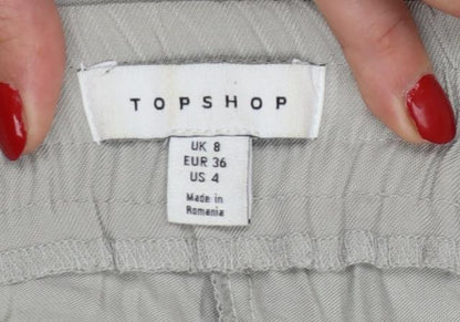 Topshop Women’s Beige Relaxed Straight Trousers Size 8