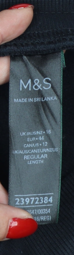 Marks and Spencer Women’s Black Jogger Trousers Size 16 Regular