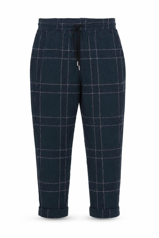 Marks & Spencer Women’s Blue Check Jogger Trousers Size 10