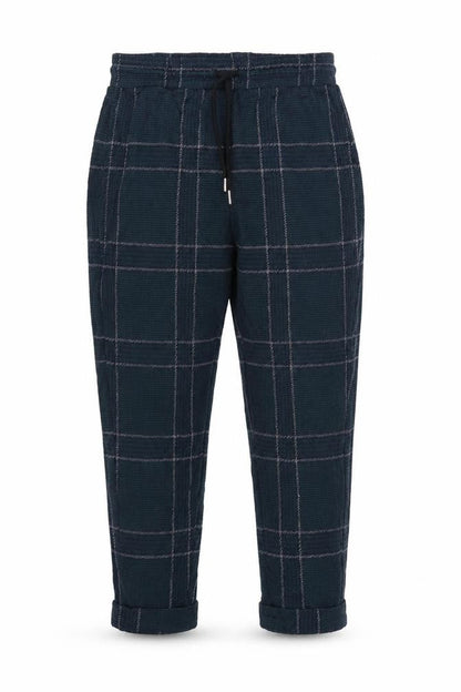 Marks & Spencer Women’s Blue Check Jogger Trousers Size 10