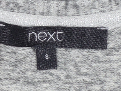 Next Women’s Grey Long Sleeve Ruffle Knit Sweater Dress Size 8