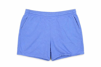 Front view of ASOS DESIGN men’s blue l sweat shorts elastic waist cotton casual