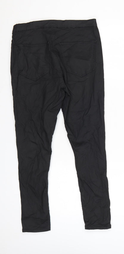 Topshop Womens Black Skinny Trousers Cotton Blend W32 L30