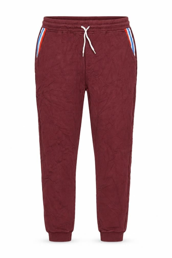 Boden Men Red XL Cotton Jogger Trousers with Stripe Detail
