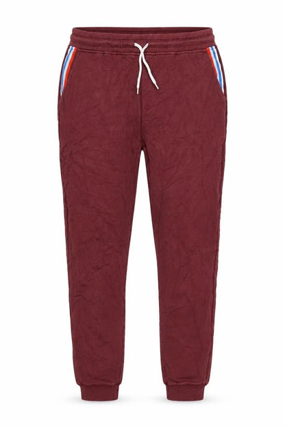 Boden Men Red XL Cotton Jogger Trousers with Stripe Detail