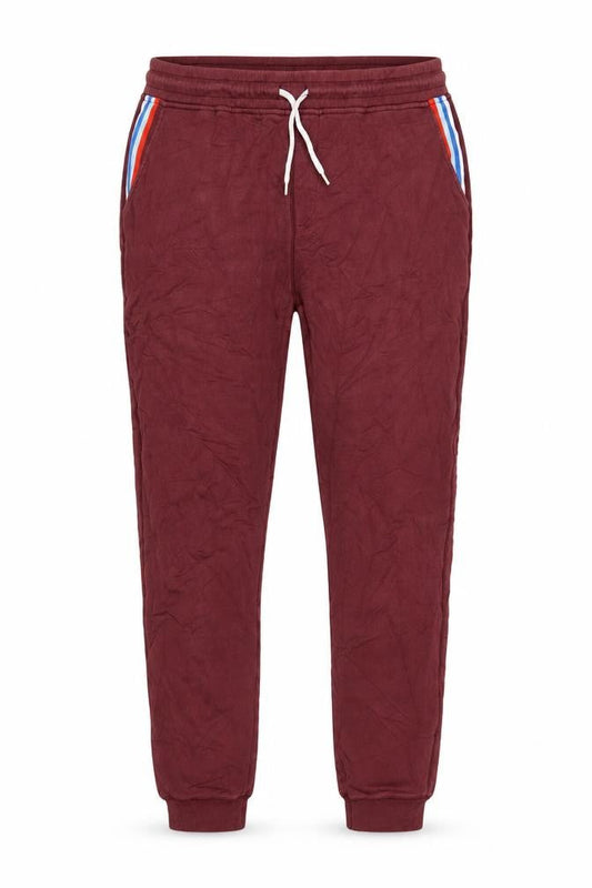 Boden Men Red XL Cotton Jogger Trousers with Stripe Detail
