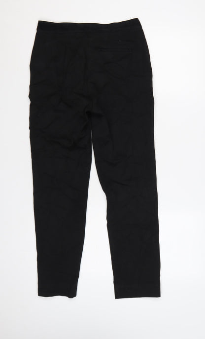 Marks and Spencer Women's Black Regular Straight Trousers Size 8