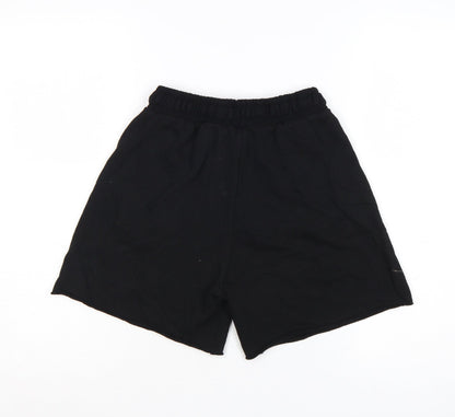 H&M Divided Womens Black XS Sweat Shorts Lightweight Cotton Blend