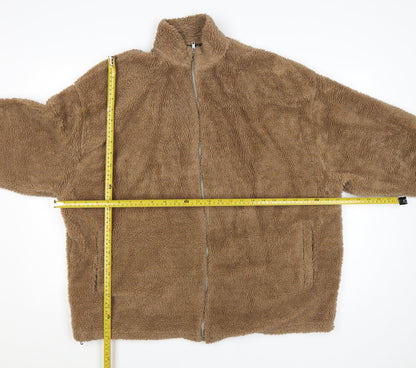 ASOS Men’s Brown Fleece Zip Jacket Size L Regular Fit