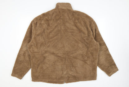 ASOS Men’s Brown Fleece Zip Jacket Size L Regular Fit