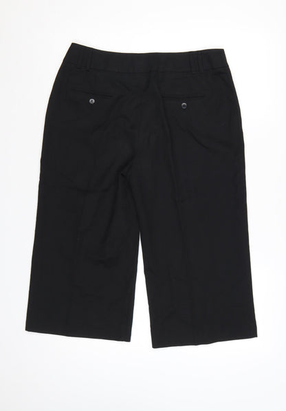EAST Women’s Black Cropped Wide-Leg Trousers Size 12