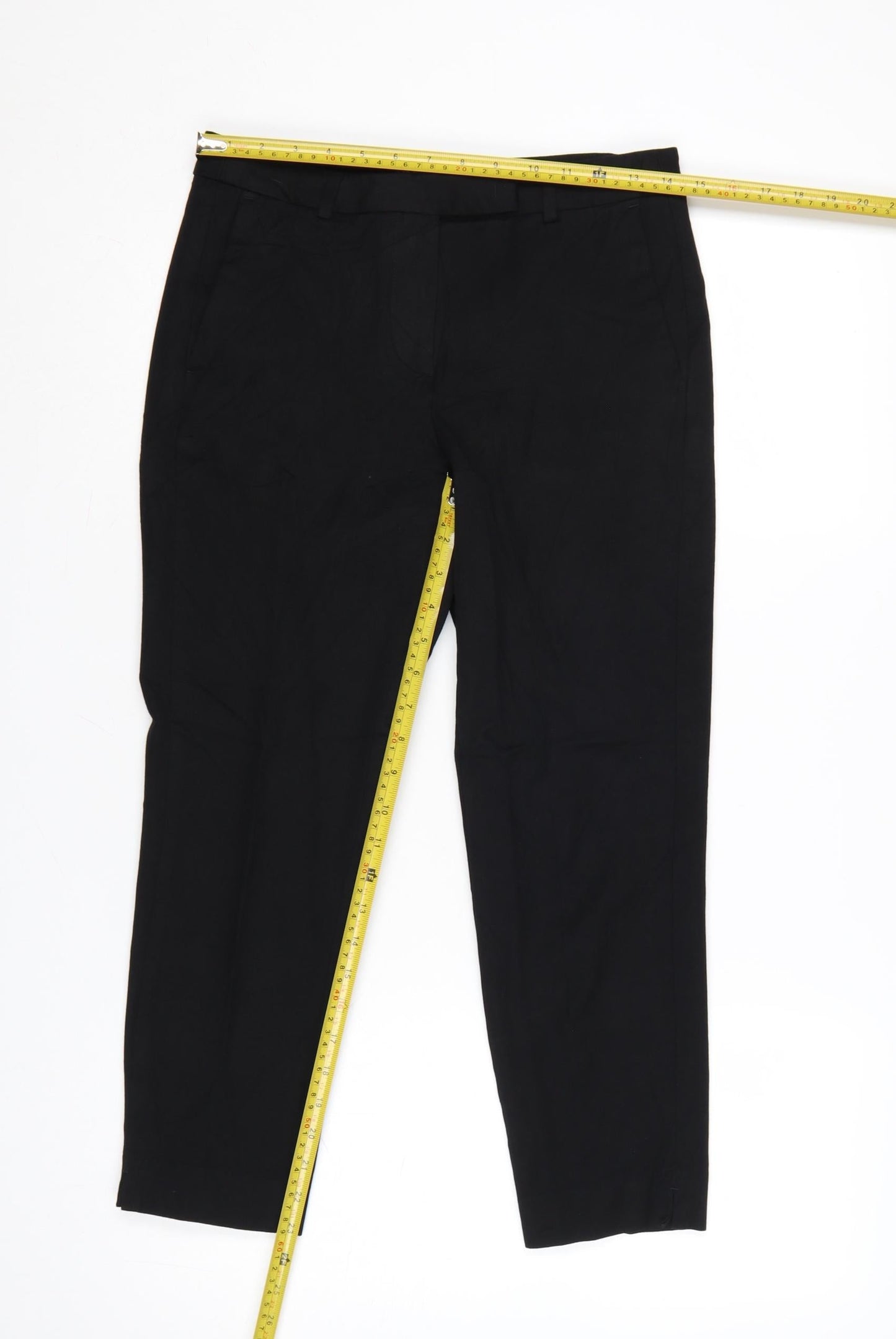 Marks and Spencer Women Black Size 10 Slim Tapered Trousers