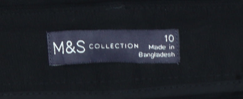 Marks and Spencer Women Black Size 10 Slim Tapered Trousers