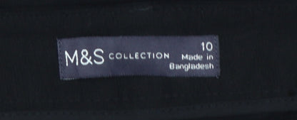 Marks and Spencer Women Black Size 10 Slim Tapered Trousers