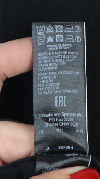 Marks and Spencer Women Black Size 10 Slim Tapered Trousers