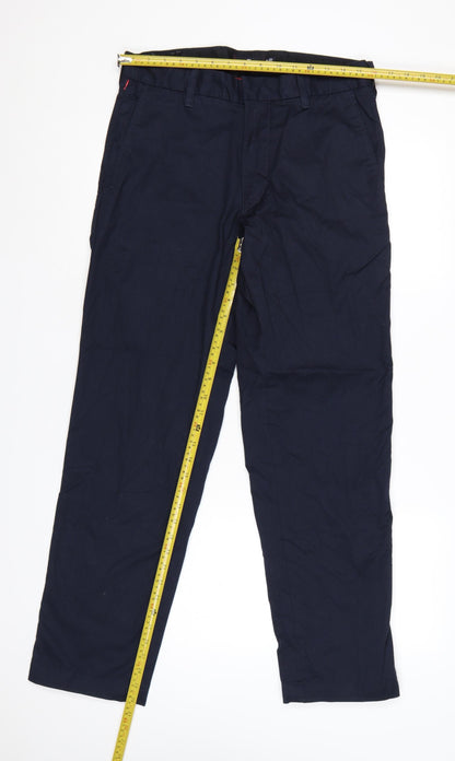 Marks and Spencer Blue Harbour Men's Navy Chino Trousers 32W 31L Regular Fit