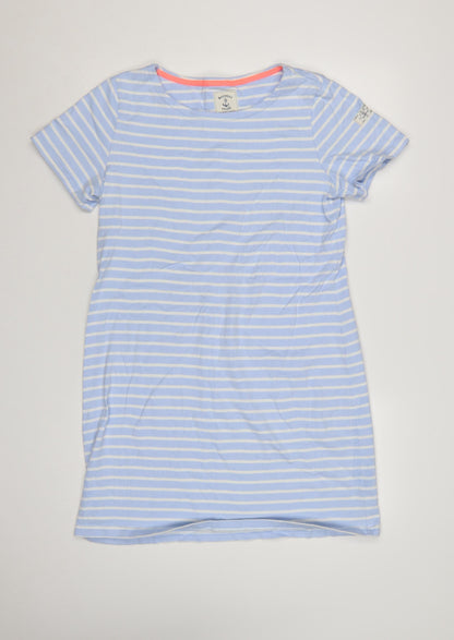 Joules Womens Blue Striped Cotton T-Shirt Dress Size 16
