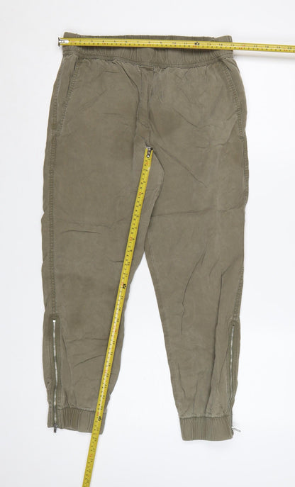 Gap Women's Green Lyocell Jogger Trousers Size S Elastic Waist