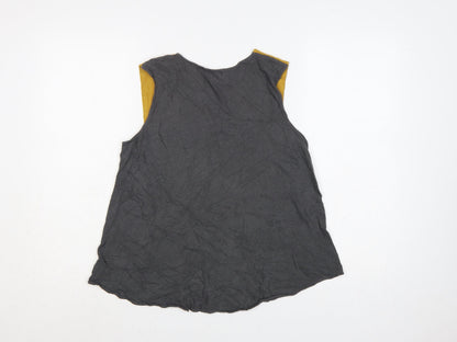 River Island Womens Multicoloured Sleeveless V-Neck Colourblock Top Size 12