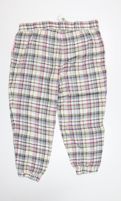 Marks and Spencer Women Pink Check Viscose Pyjama Pants Size 20