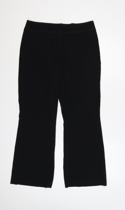Next Petite Black Straight Leg Tailored Trousers Size 10
