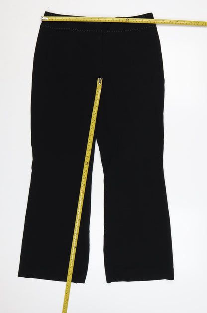 Next Petite Black Straight Leg Tailored Trousers Size 10