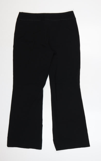 Next Petite Black Straight Leg Tailored Trousers Size 10