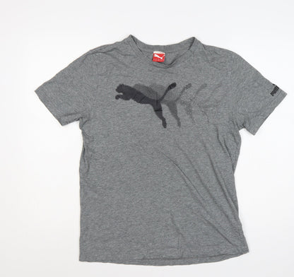 Puma Men's Grey Crew Neck Short Sleeve Athletic T-Shirt Size M