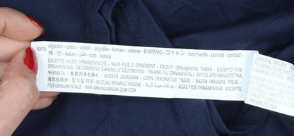 Stradivarius Women's Blue Cotton New York City Embroidered T-Shirt Size 12