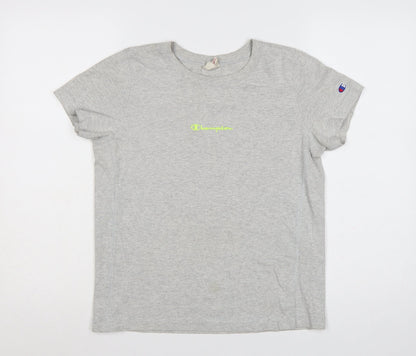 Champion Womens Grey XS Basic Crew Neck Cotton T-Shirt