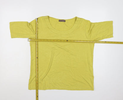 Marks and Spencer Women Green Basic Scoop Neck T-Shirt Size 14