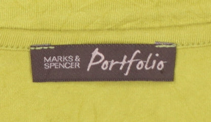 Marks and Spencer Women Green Basic Scoop Neck T-Shirt Size 14
