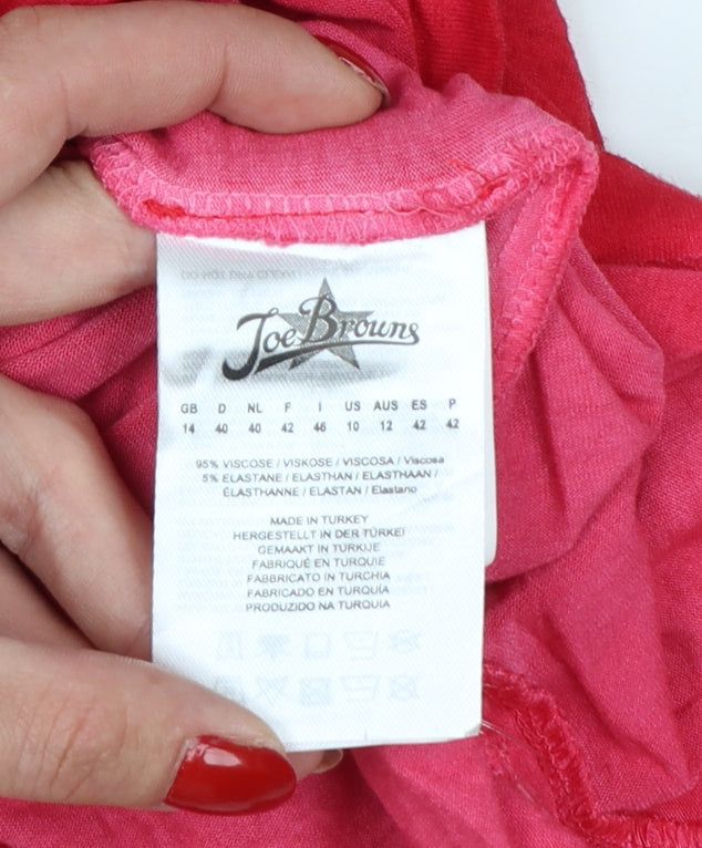 Joe Browns Womens Red Mystic Graphic V-Neck Short Sleeve T-Shirt Size 14