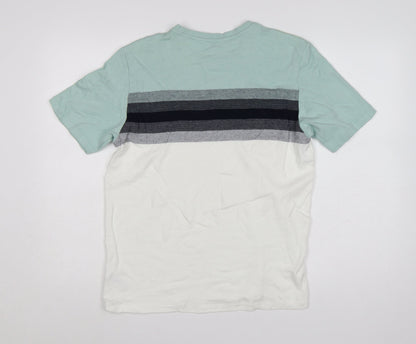 Next Men’s Mint Green Stripe Regular Fit Cotton T-Shirt M