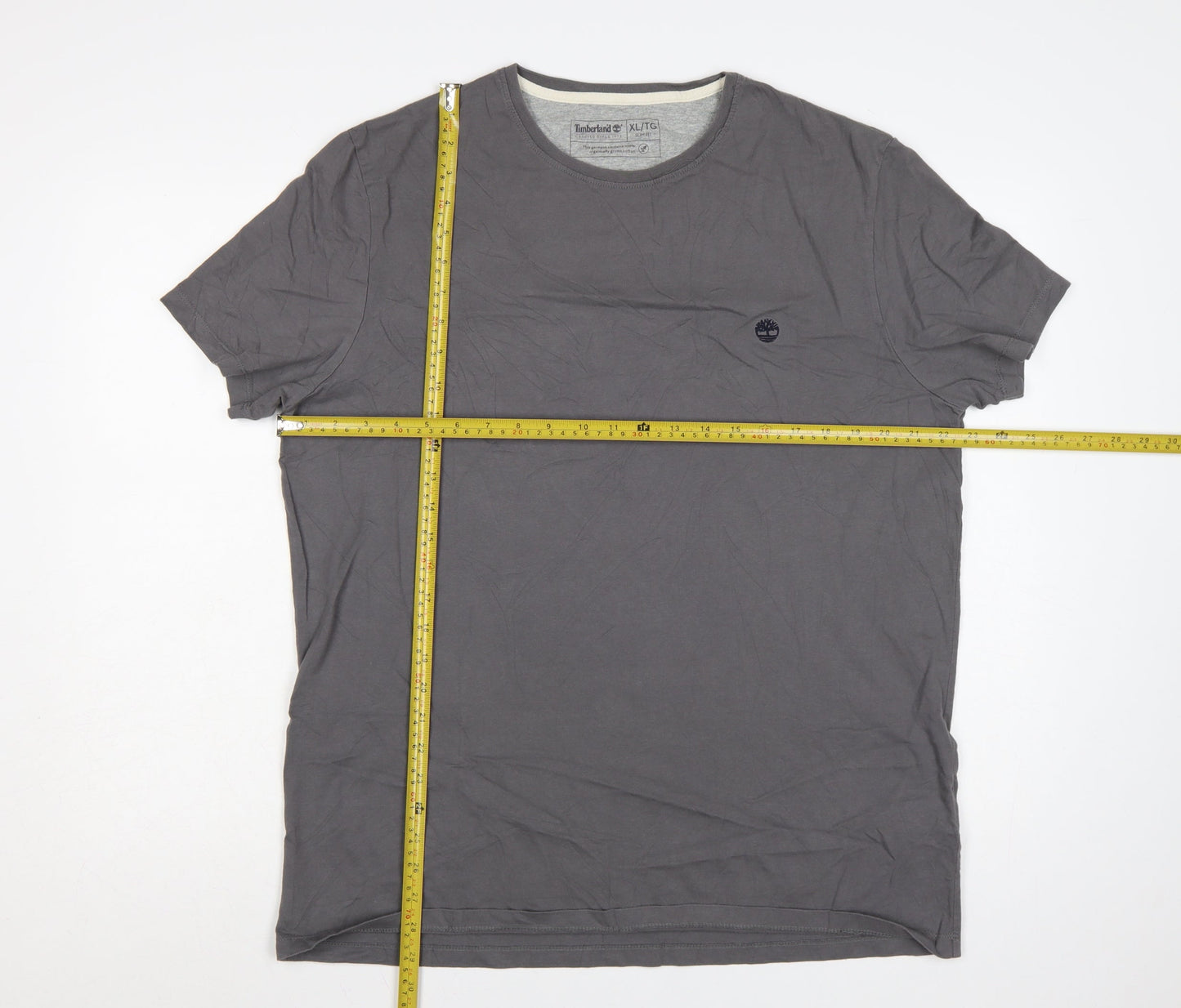 Timberland Men's Grey Slim Fit XL Crew Neck Cotton T-Shirt