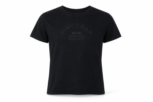 Firetrap Women's Black Cotton Crew Neck T-Shirt Size 16