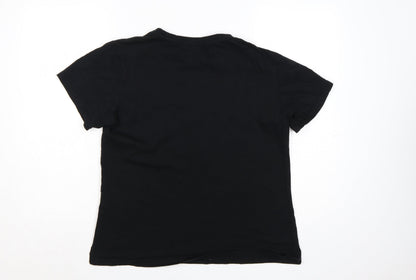 Firetrap Women's Black Cotton Crew Neck T-Shirt Size 16