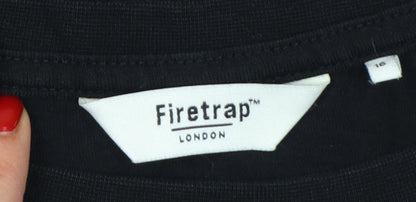 Firetrap Women's Black Cotton Crew Neck T-Shirt Size 16