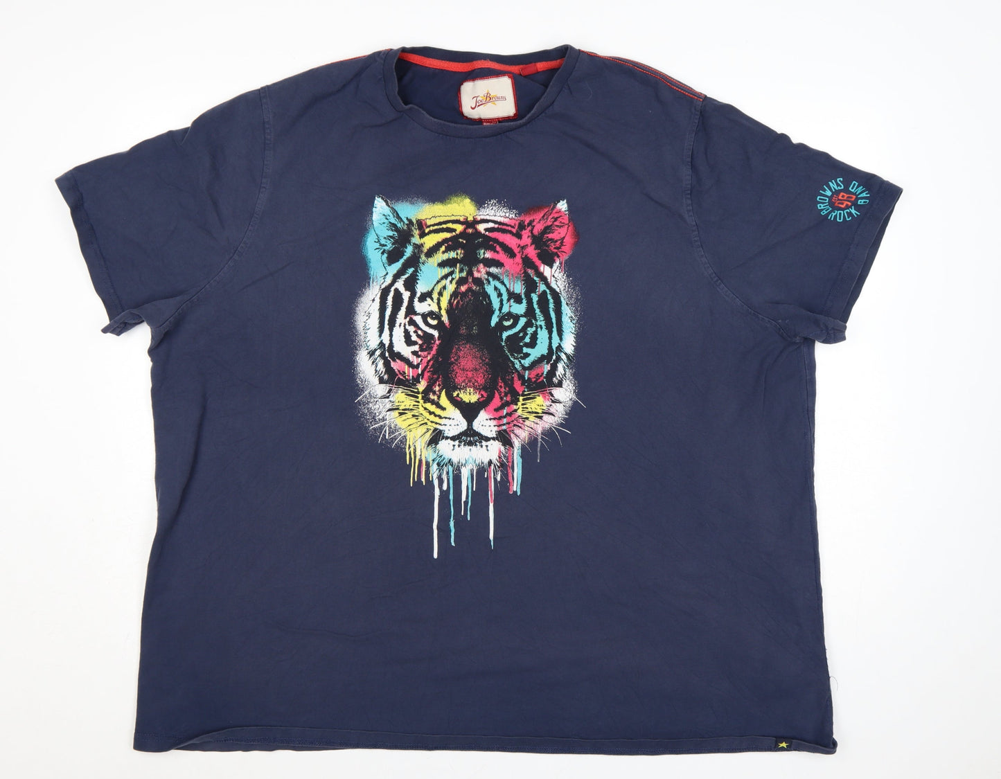Joe Browns Men's Blue 4XL Tiger Graphic Cotton T-Shirt