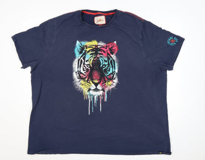 Joe Browns Men's Blue 4XL Tiger Graphic Cotton T-Shirt