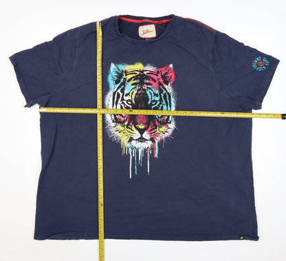 Joe Browns Men's Blue 4XL Tiger Graphic Cotton T-Shirt