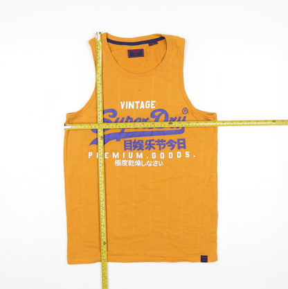 Superdry Men's Yellow Vintage Sleeveless T-Shirt Size S